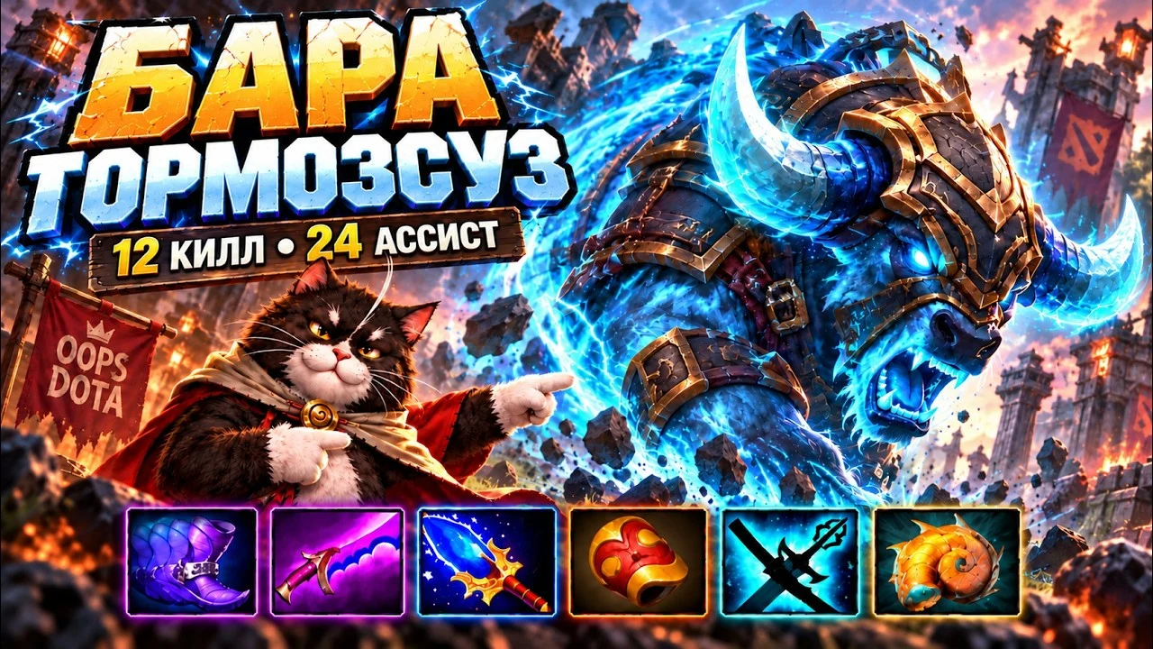 БАРА ТОРМОЗСУЗ: 12 КИЛЛ • 24 АССИСТ | Dota 2