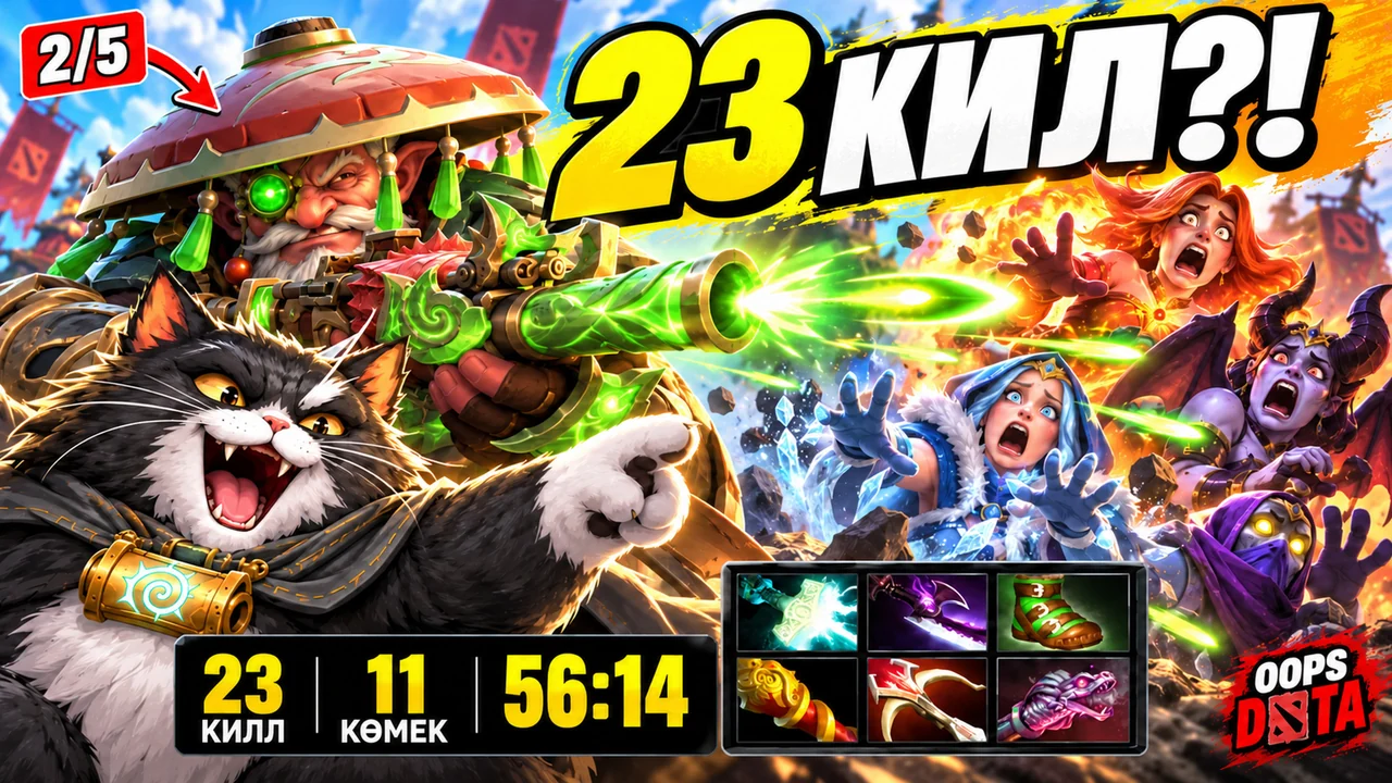 Sniper 2/5 еді... Содан кейін 23 өлтірумен аяқтады! | OOPS DOTA
