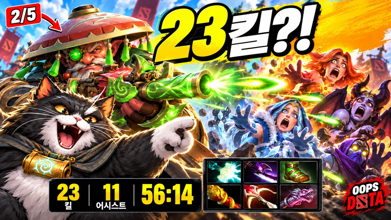 Sniper는 2/5였는데... 결국 23킬로 마무리! | OOPS DOTA