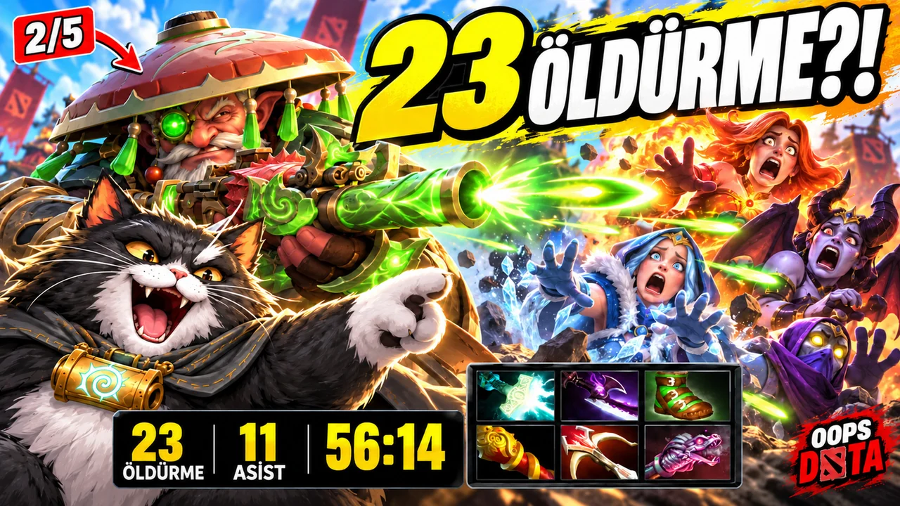 Sniper 2/5 idi... Sonra 23 Öldürmeyle Bitirdi! | OOPS DOTA
