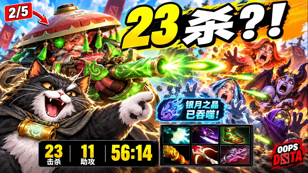 Sniper 从2/5开始... 最终拿下23杀！| OOPS DOTA