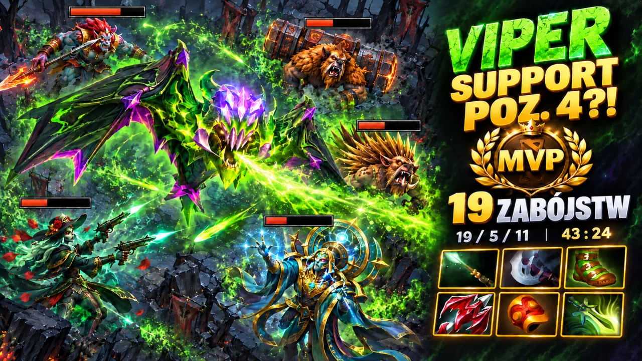 Viper support na pozycji 4?! 19 zabójstw i MVP | Dota 2