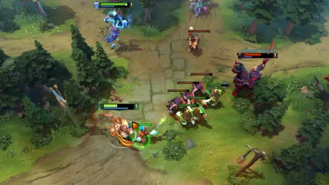 Juggernaut beside a lane creep wave